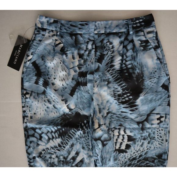 Marciano x Guess Women Sz 6 Blue Satin Hi-Rise Fantasy Flight Studio Pants - Picture 6 of 12